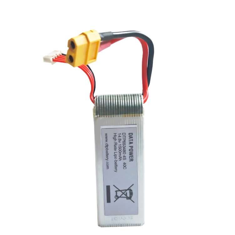 14.8В Модуль питания беспилотного летательного аппарата 1500mAh 40c Литийная батарея беспилотного летательного аппарата Dtp 653480-4s 1