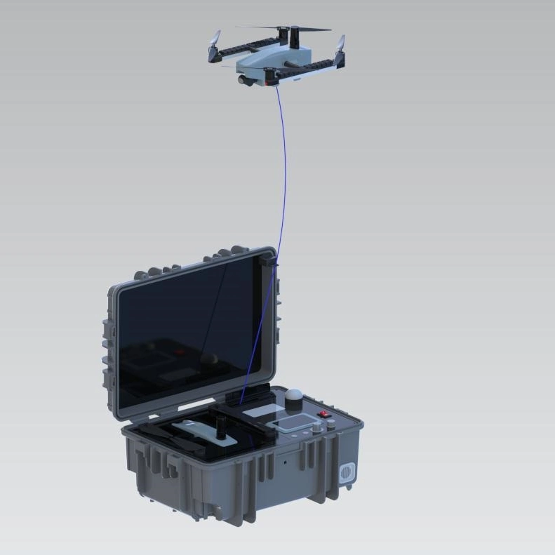 Освещение Дрон MYUAV по кабелю Tether Поставка электроэнергии непрерывно 24 часа для аварийного освещения 2